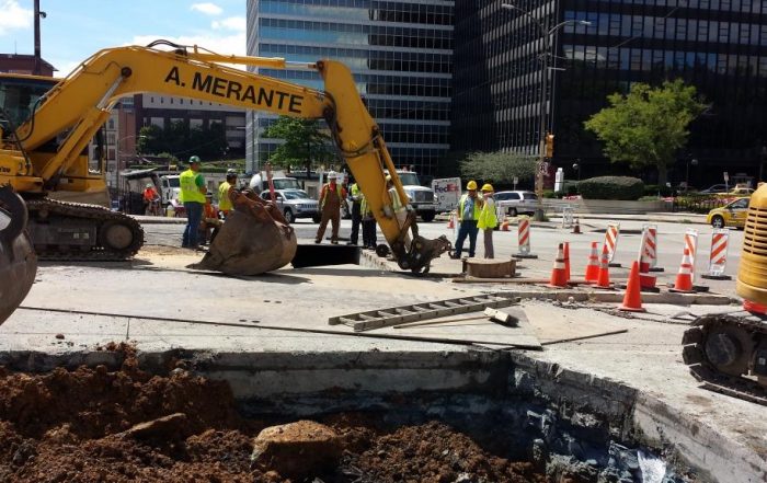 Excavation on Centre Ave