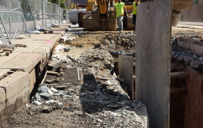 Excavation on Centre Ave